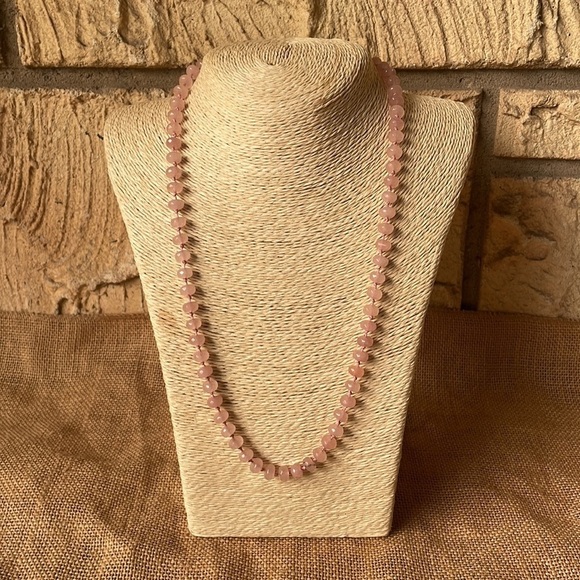 Pink Rose Quartz Stone 8mm Necklace Knotted New Handmade 2022 In style Beads - Picture 3 of 13